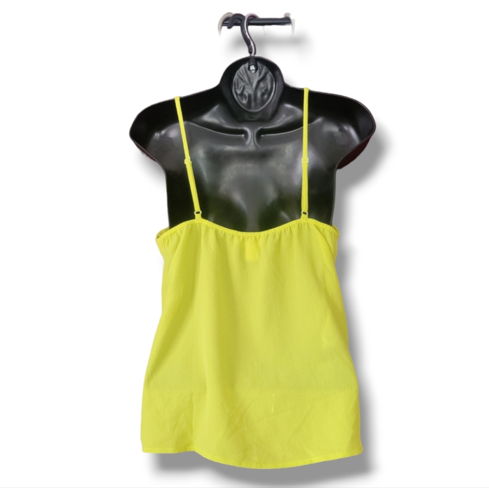 Monteau Tank Top Sheer Neon Yellow - Picture 4 of 4